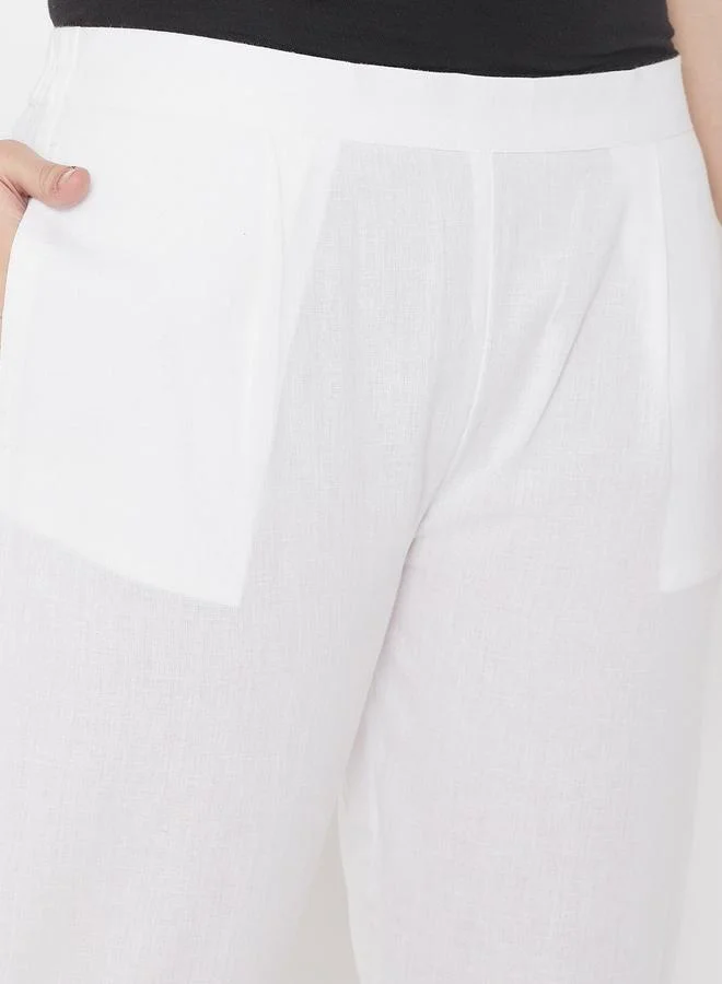 Winered  Women White Linen Trousers for Women | Best Price UAE